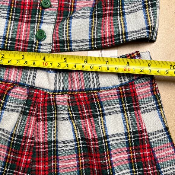 Made With Love By Mommy Handmade Two Piece Plaid Small Girl Vest/Skirt - Picture 5 of 7